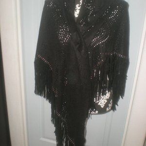 FAIRCHILD  Brand Shawl  Cover Up Wrap Scarf NWOT  Black Poncho